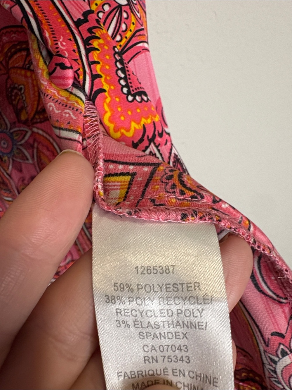 Joie Pink Paisley Tie-Neck Flutter Sleeve Blouse - Picture 3 of 4
